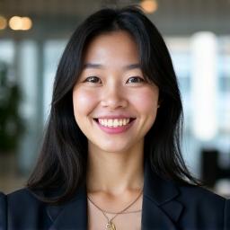 Professional photo of Sarah Tan, 32, a marketing executive, smiling confidently.
